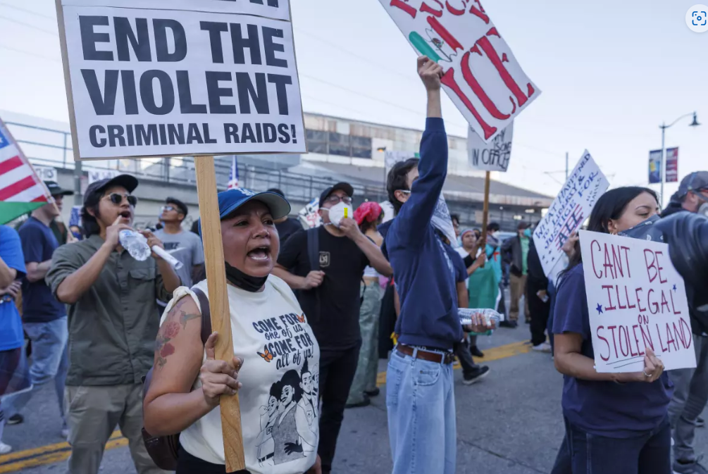 Downtown LA protest